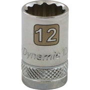 Gray GT-D009112-  3/8" DRIVE 12 POINT 12MM CHROME SOCKET - Wise Line Tools