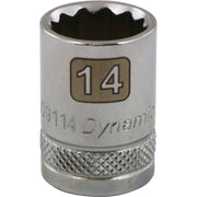 Gray GT-D009114 -  3/8" DRIVE 12 POINT 14MM CHROME SOCKET - Wise Line Tools