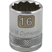 Gray GT-D009116 -  3/8" DRIVE 12 POINT 16MM CHROME SOCKET - Wise Line Tools