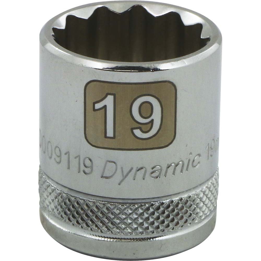 Gray GT-D009119 -  3/8" DRIVE 12 POINT 19MM CHROME SOCKET - Wise Line Tools
