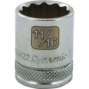 Gray GT-D009422  -  3/8" D 11/16" 12PT CHROME SOCKET - Wise Line Tools
