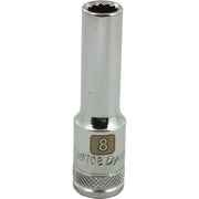Gray GT-D009708 3/8" D 12POINT 8MM DEEP CHROME SOCKET - Wise Line Tools