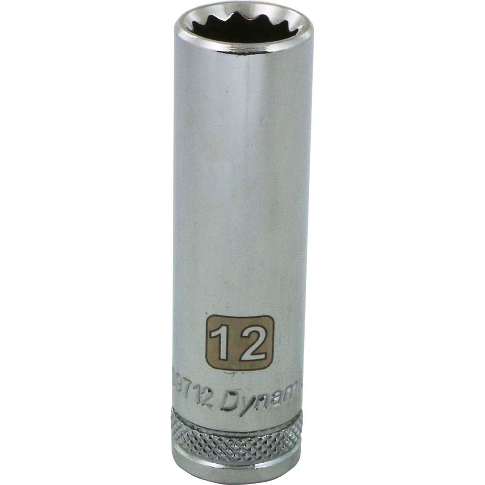 Gray GT-D009712 3/8" D 12POINT 12MM DEEP CHROME SOCKET - Wise Line Tools