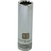 Gray GT-D009713 3/8" D 12POINT 13MM DEEP CHROME SOCKET - Wise Line Tools