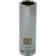 Gray GT-D009714 3/8" D 12POINT 14MM DEEP CHROME SOCKET - Wise Line Tools