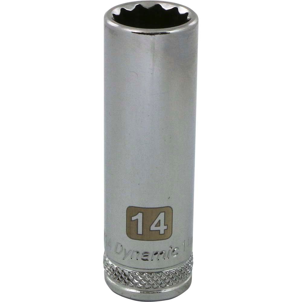 Gray GT-D009714 3/8" D 12POINT 14MM DEEP CHROME SOCKET - Wise Line Tools