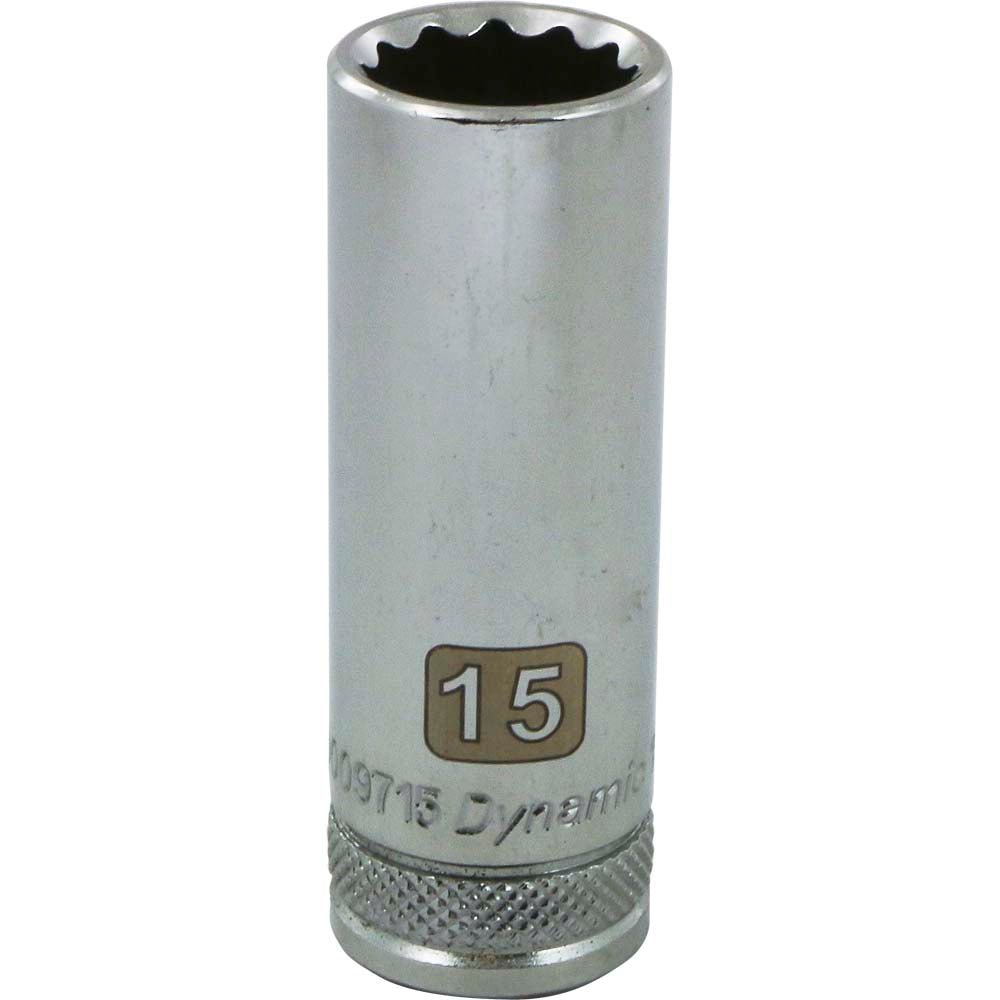 Gray GT-D009715 3/8" D 12POINT 15MM DEEP CHROME SOCKET - Wise Line Tools