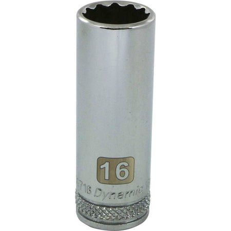 Gray GT-D009716 3/8" D 12POINT 16MM DEEP CHROME SOCKET - Wise Line Tools