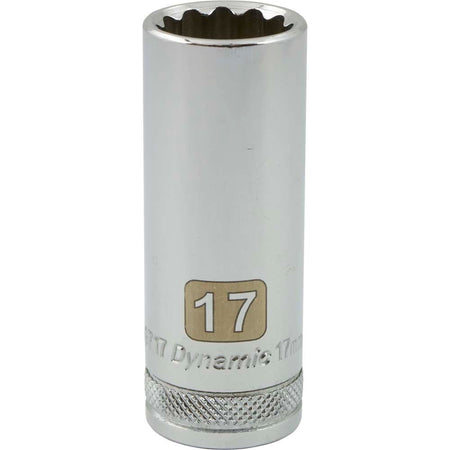 Gray GT-D009717 3/8" D 12POINT 17MM DEEP CHROME SOCKET - Wise Line Tools