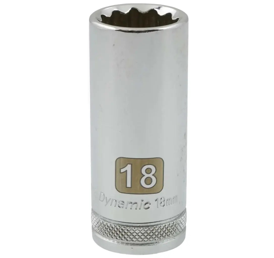 Gray GT-D009718 - 3/8" D 12 POINT 18MM DEEP CHROME SOCKET GRAY