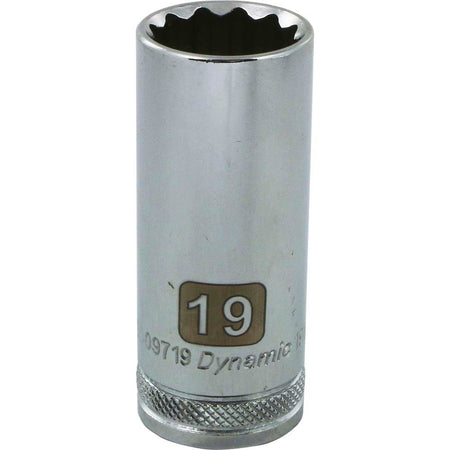 Gray GT-D009719  -  3/8" D 12POINT 19MM DEEP CHROME SOCKET - Wise Line Tools