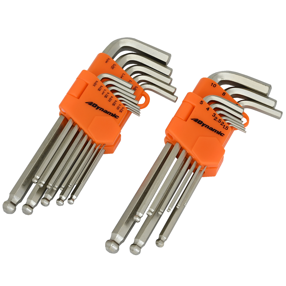 Gray GT-D043212  -  22 Piece SAE and Metric Ball End Long Hex Key Set - Wise Line Tools