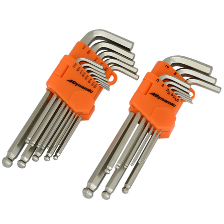 Gray GT-D043212  -  22 Piece SAE and Metric Ball End Long Hex Key Set - Wise Line Tools