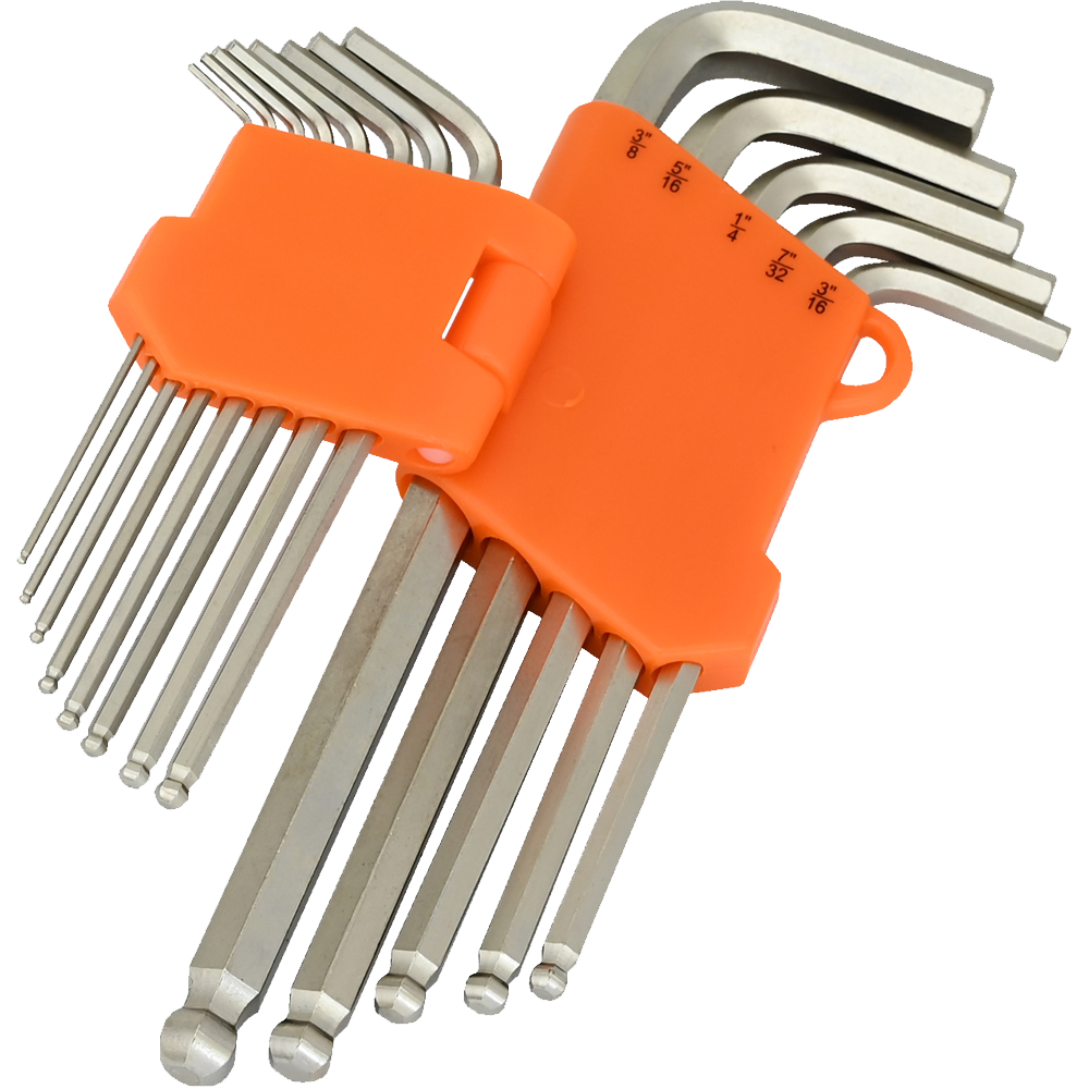 Gray GT-D043212  -  22 Piece SAE and Metric Ball End Long Hex Key Set - Wise Line Tools