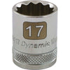 DYNAMIC GT-GT-D009117 - 3/8" D - 12 POINT 17MM CHROME SOCKET