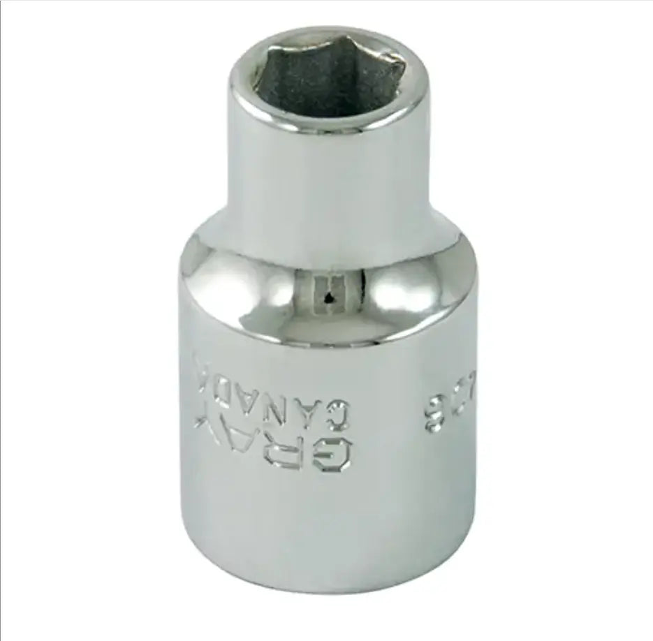 Gray GT-TH8S - SOCKET 1/4" X 3/8" DRIVE 6 POINT REGULAR Gray