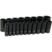 Gray tools GT-D018026  -   19pc 1/2" Drive 6 Point Imperial Deep Socket Set - Wise Line Tools