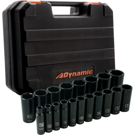 Gray tools GT-D018026  -   19pc 1/2" Drive 6 Point Imperial Deep Socket Set - Wise Line Tools