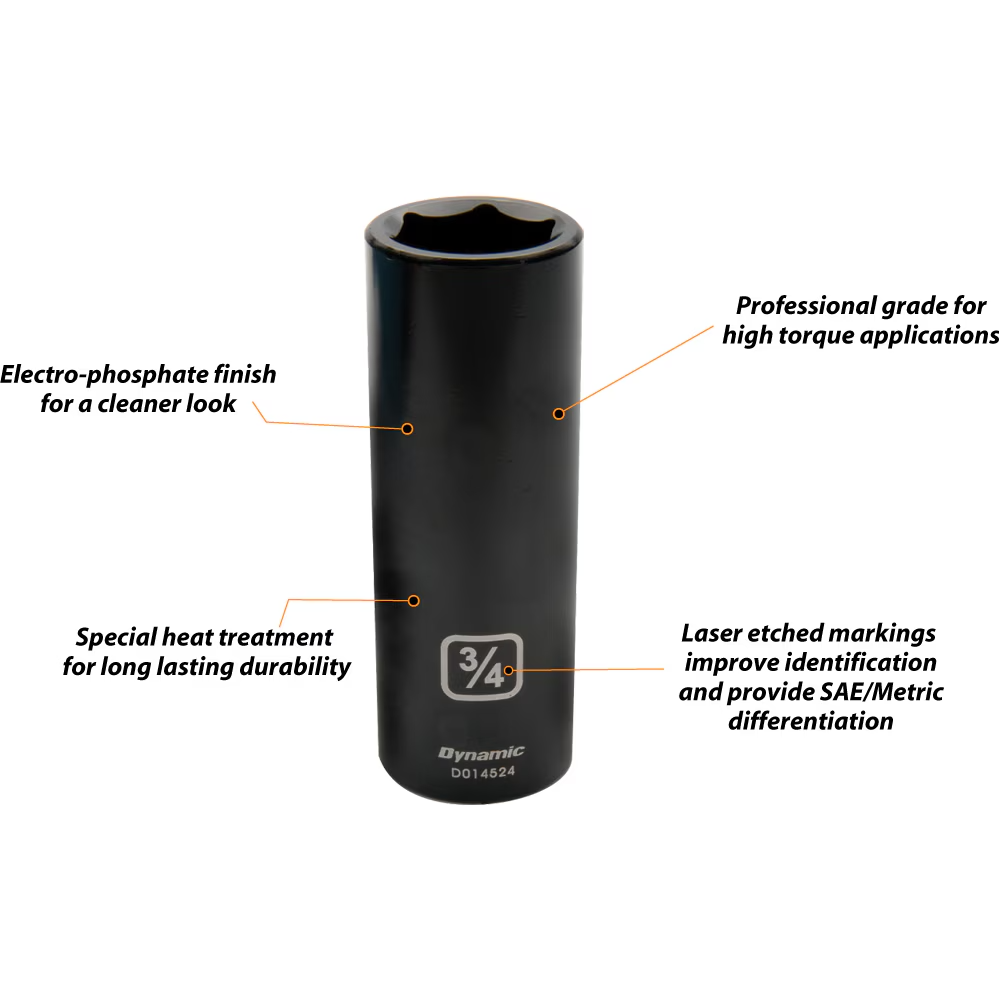 Gray tools GT-D018026  -   19pc 1/2" Drive 6 Point Imperial Deep Socket Set - Wise Line Tools