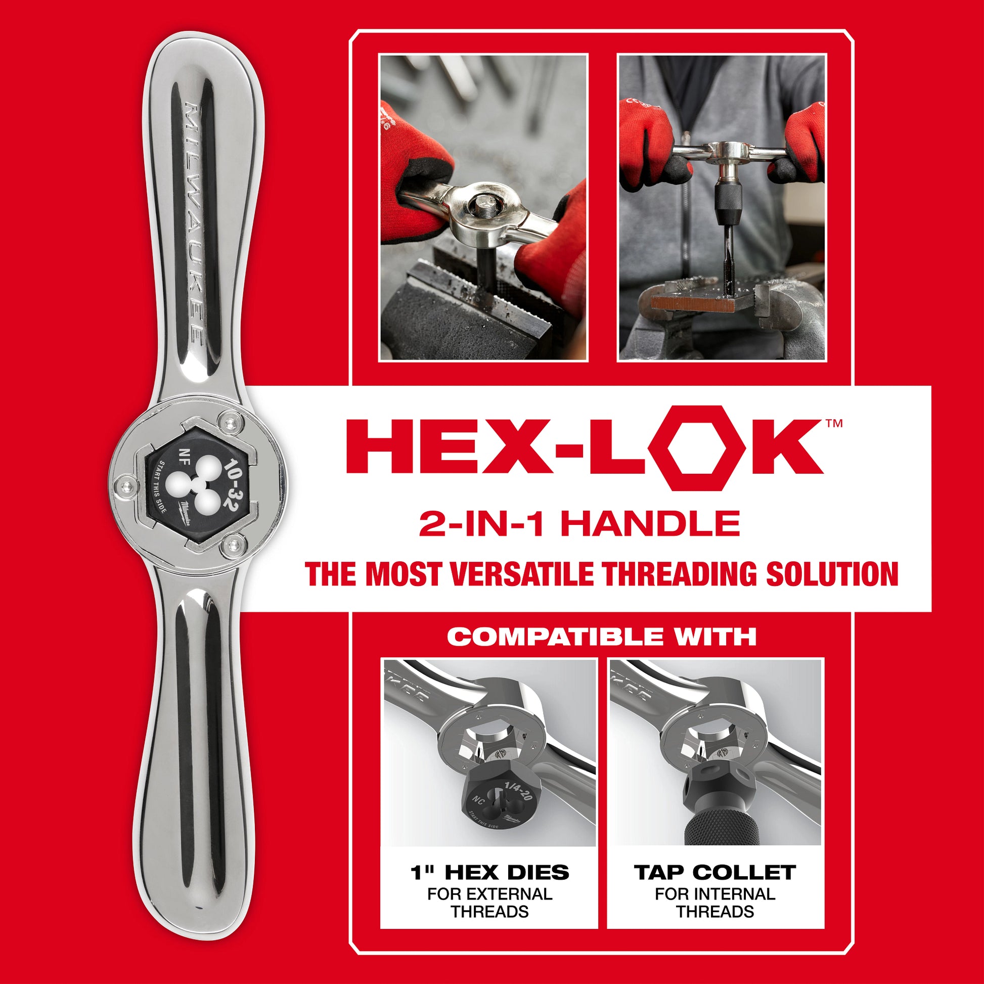 107PC SAE & Metric Tap & Die PACKOUT™ Set w/ HEX-LOK™ 2-in-1 Handle