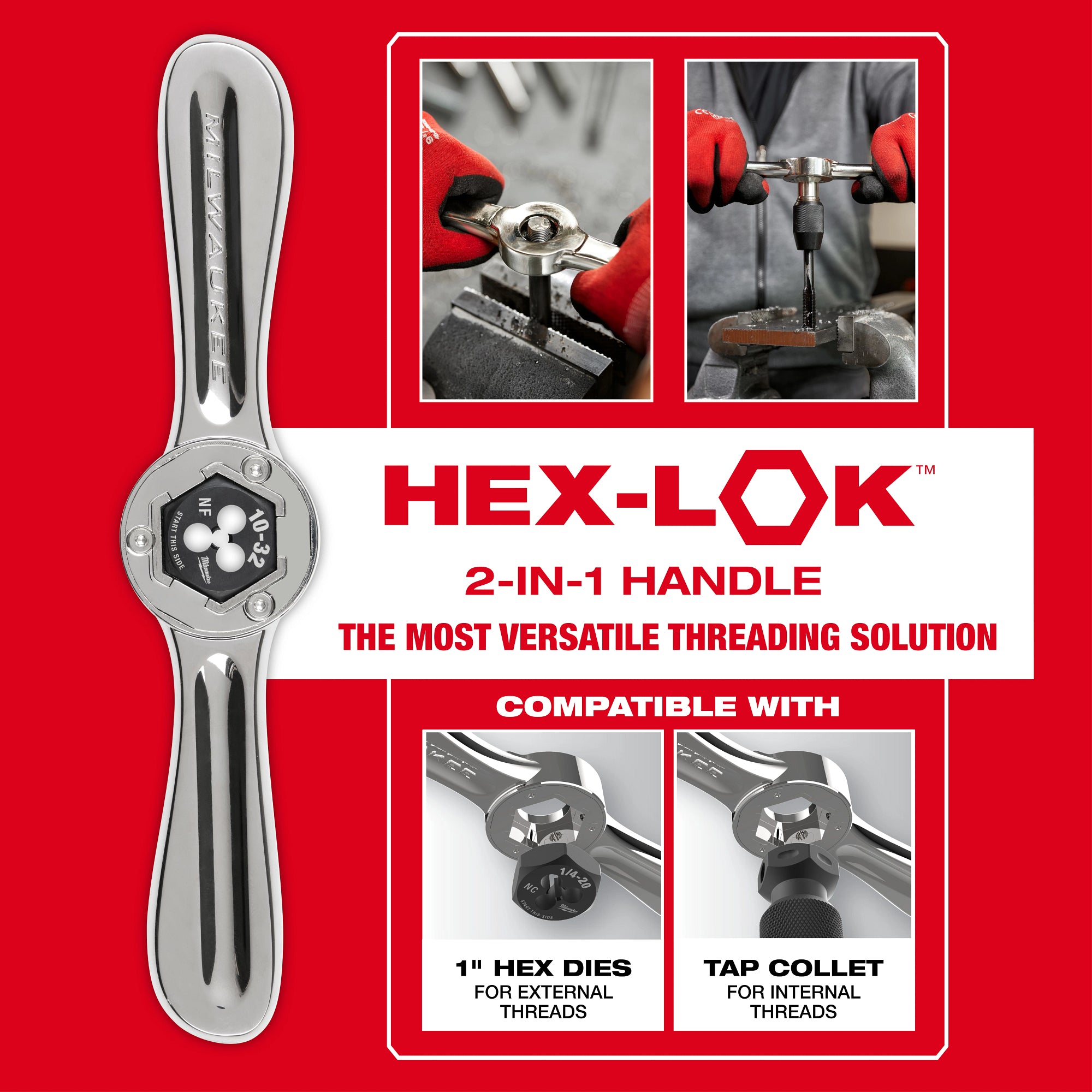 107PC SAE & Metric Tap & Die PACKOUT™ Set w/ HEX-LOK™ 2-in-1 Handle