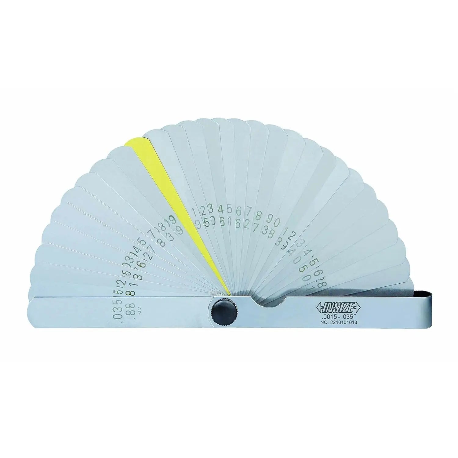 INSIZE 283543  -  INCH FEELER GAGE W/ 0.010IN BRASS BLADE LGTH 3-5/16IN 31PCS 0.0015-0.035IN INSIZE