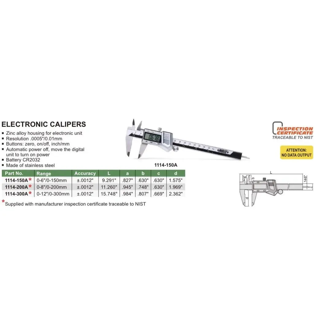 INSIZE - ELECTRONIC CALIPERS 1114 SERIES INSIZE