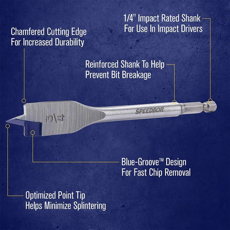 IRWIN 88886 - Speedbor Blue Groove Spade Bit Set, 6-Piece by IRWIN IRWIN