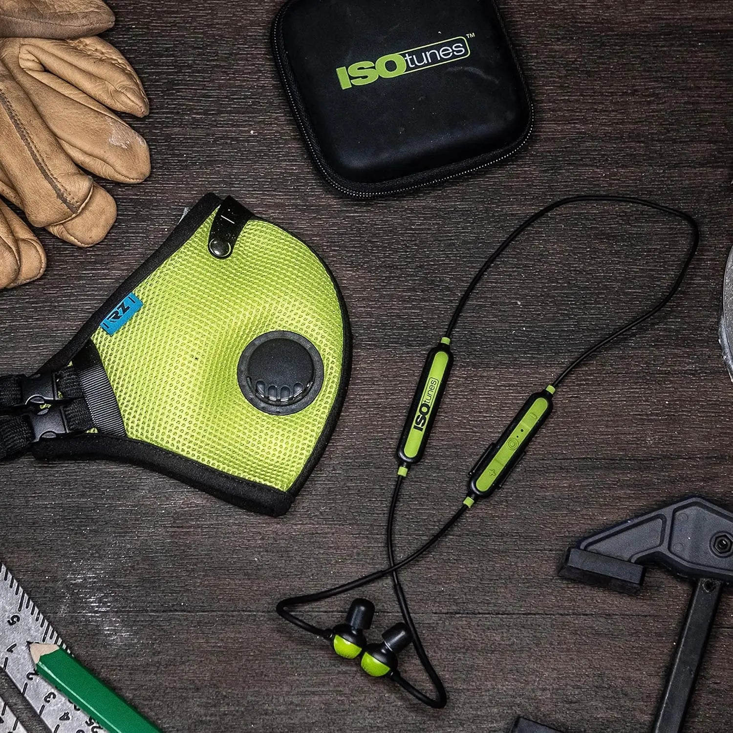 ISOtunes IT-38 - PRO Aware Wireless Bluetooth Earbuds - Bright Green, Active Noise Cance ISOtunes