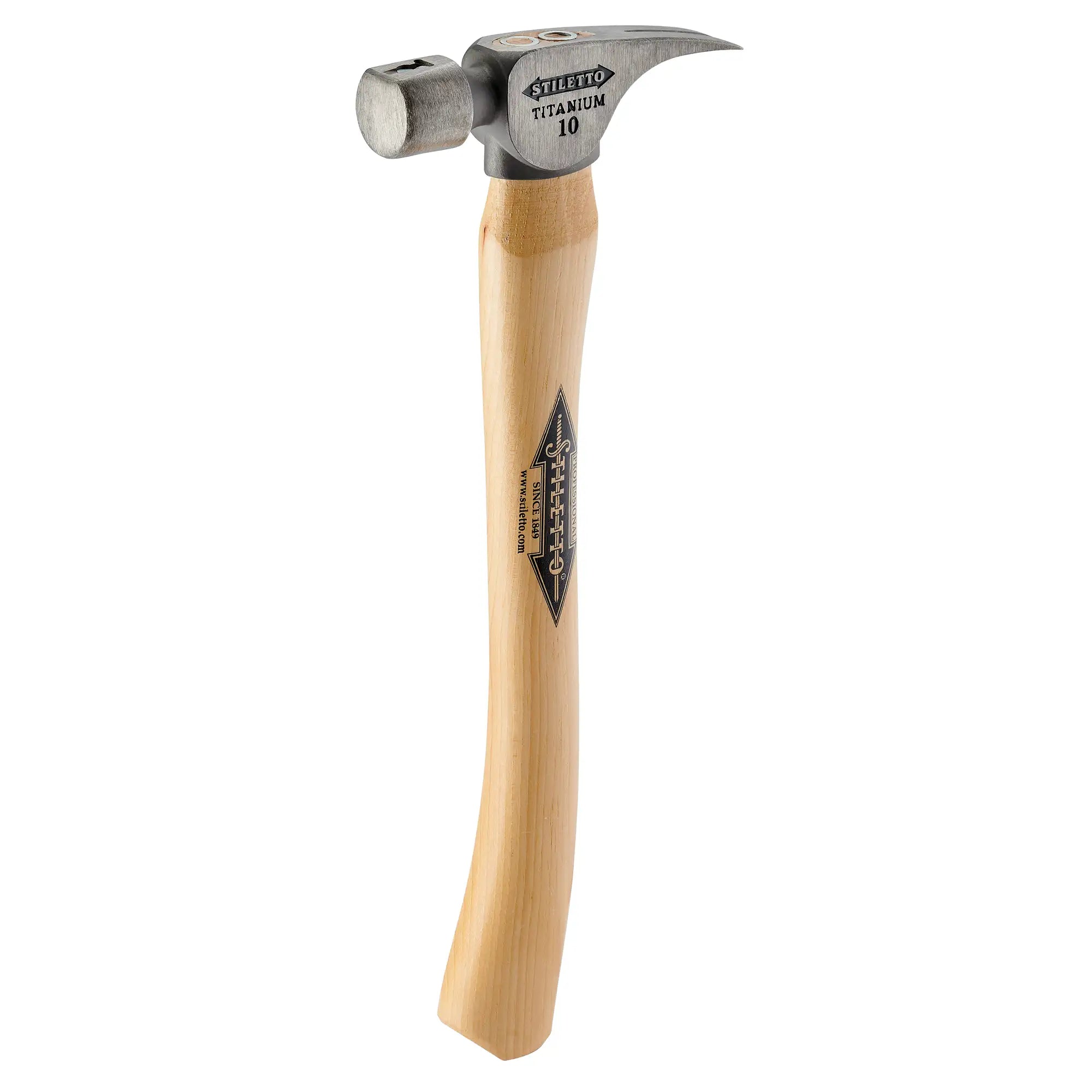 STILETTO FH10C - 10 oz Titanium Smooth Face Hammer with 14.5 in. Curved Hickory Handle