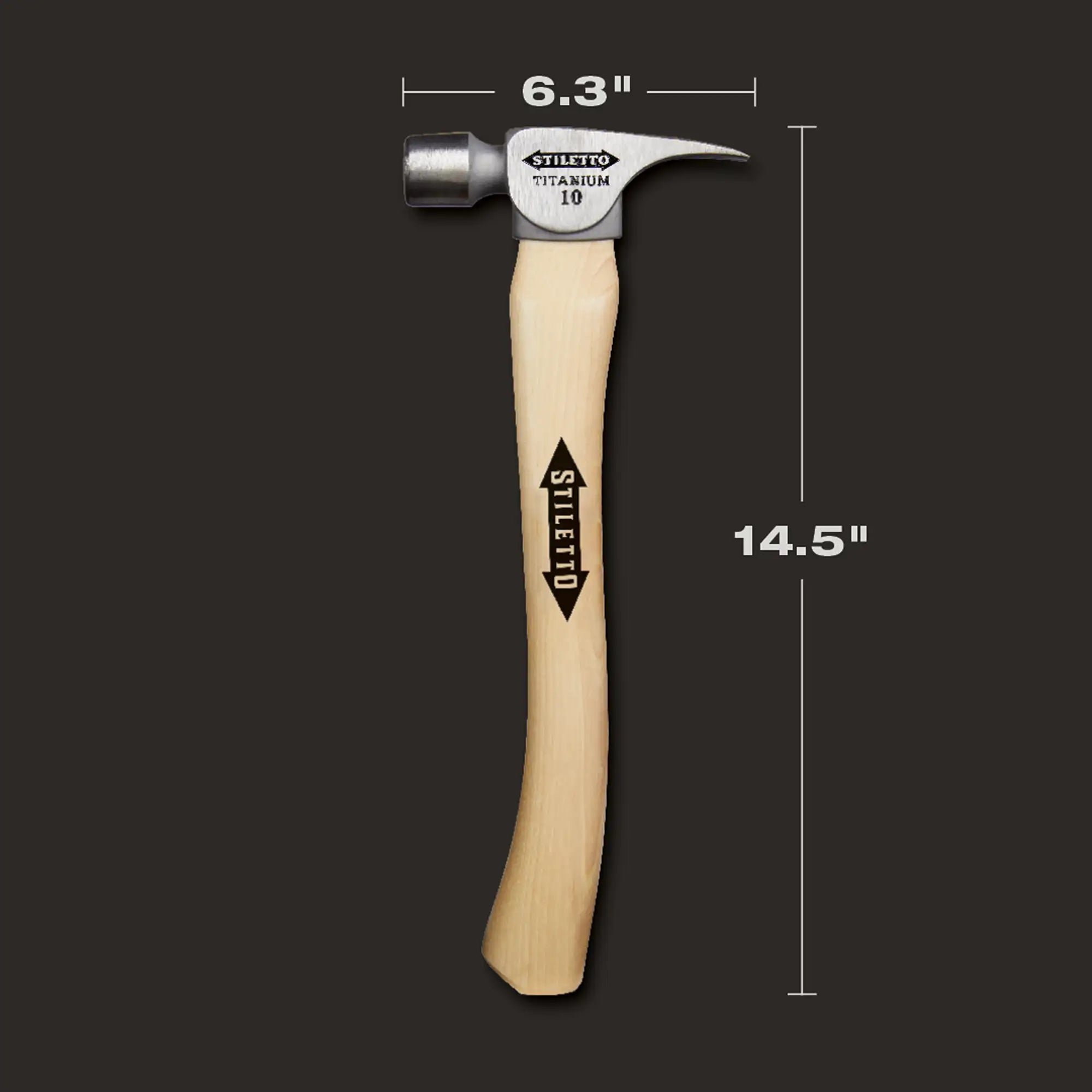 Milwaukee FH10C - Marteau à tête lisse en titane de 283 g avec manche incurvé en hickory de 36,8 cm
