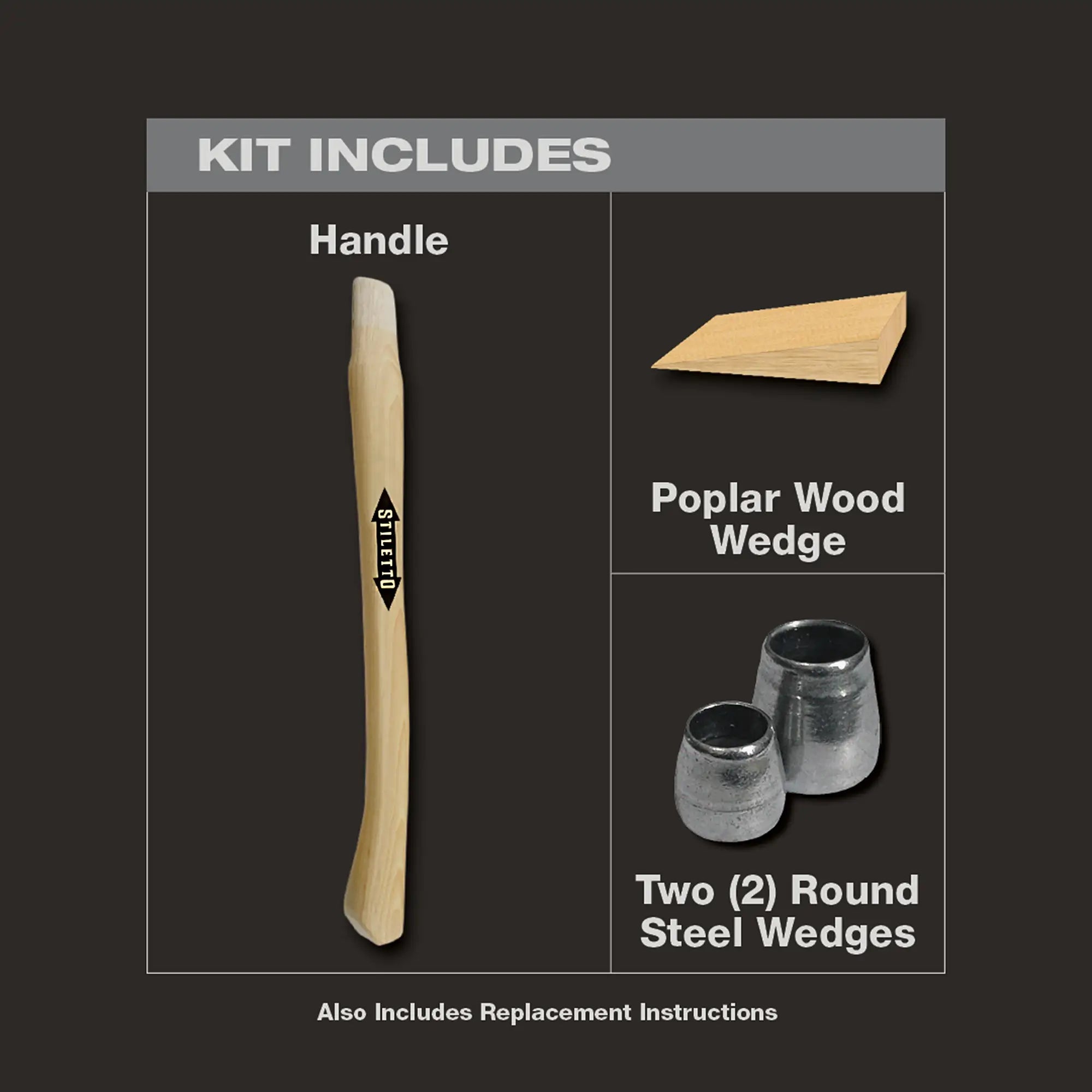 STILETTO STLHDL-C - 18 in. Curved Hickory Replacement Handle