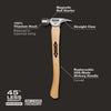 STILETTO TI14MC - 14 oz Titanium Milled Face Hammer with 18 in. Curved Hickory Handle