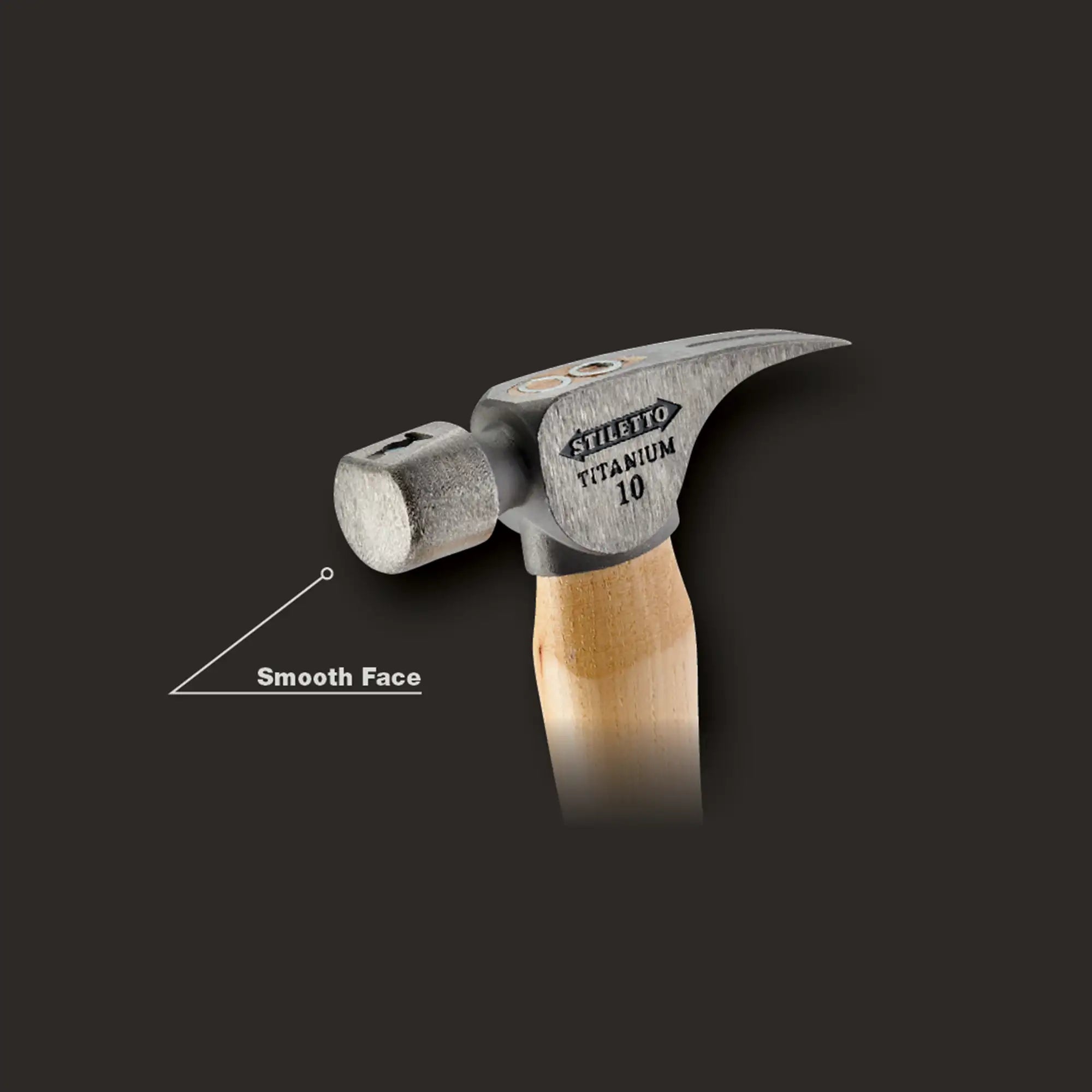 Milwaukee FH10C - Marteau à tête lisse en titane de 283 g avec manche incurvé en hickory de 36,8 cm