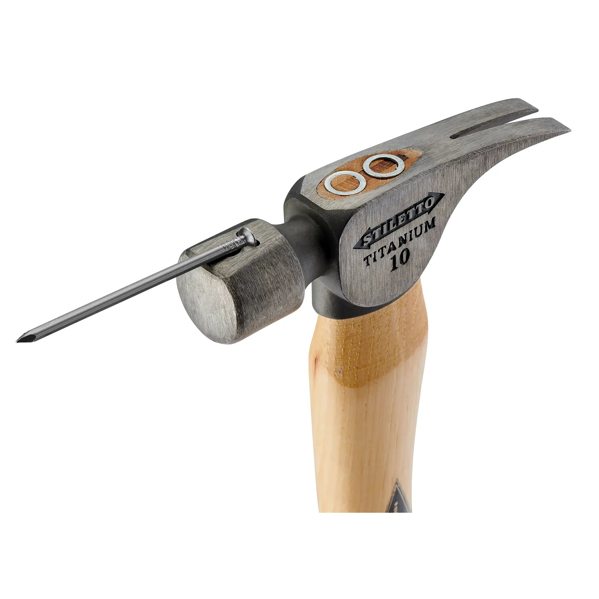Milwaukee FH10C - Marteau à tête lisse en titane de 283 g avec manche incurvé en hickory de 36,8 cm