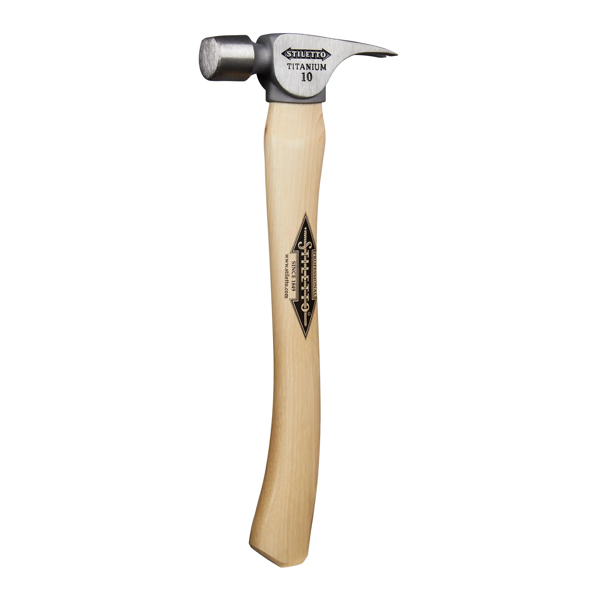 Milwaukee FH10C - Marteau à tête lisse en titane de 283 g avec manche incurvé en hickory de 36,8 cm