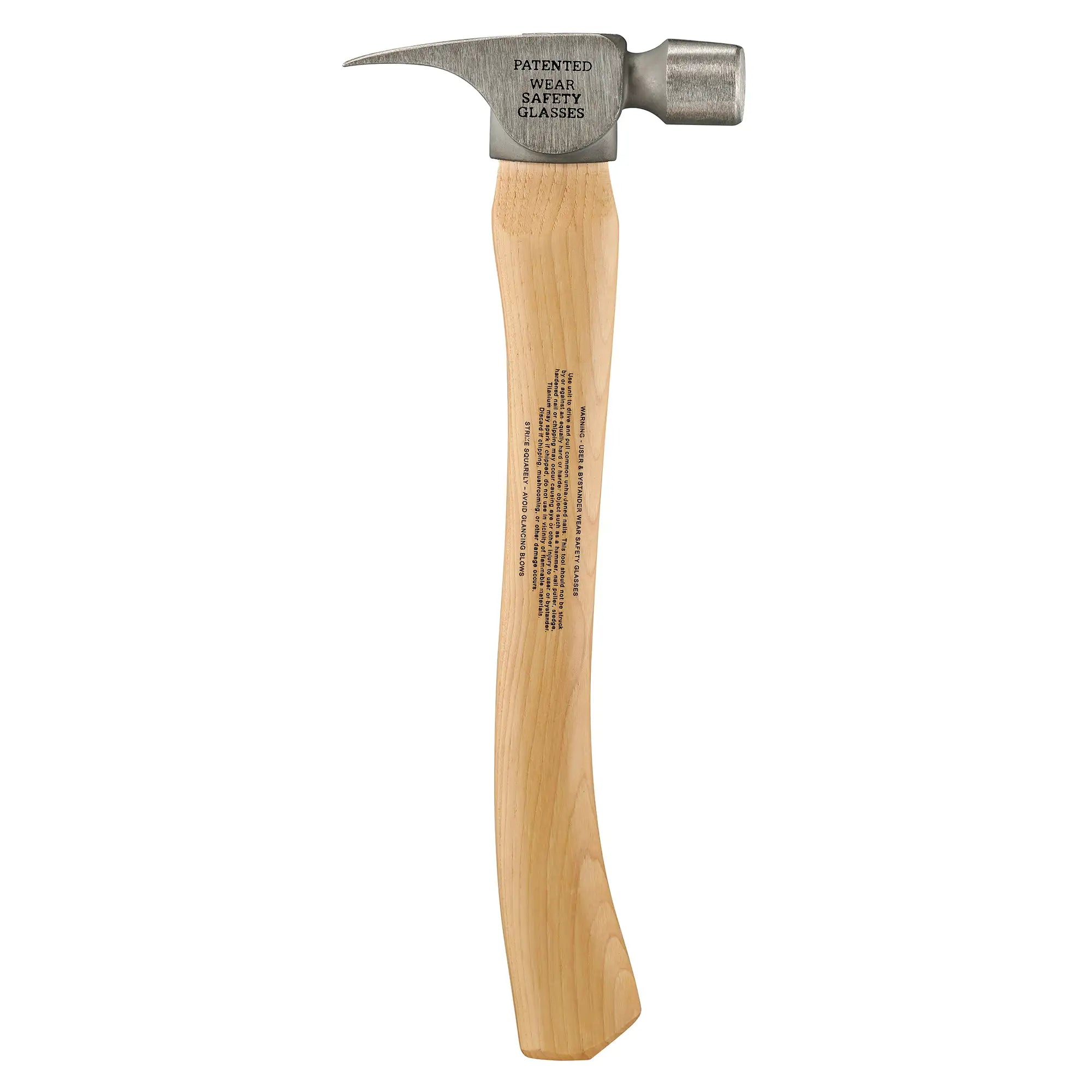 Milwaukee FH10C - Marteau à tête lisse en titane de 283 g avec manche incurvé en hickory de 36,8 cm