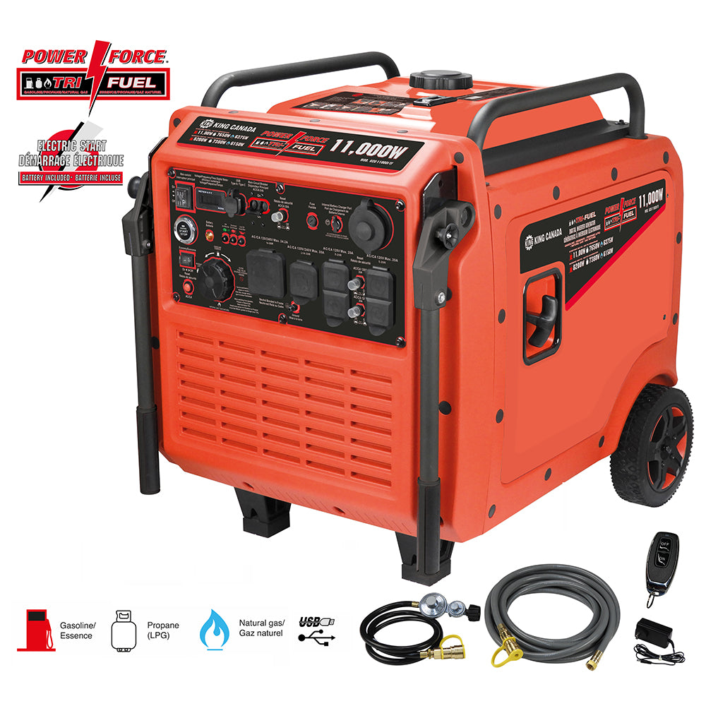 King - KCG-11000I-TF - GÉNÉRATEUR À ONDULEUR TRI-CARBURANT 11 000 W