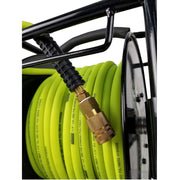 KING K-10014FRL - 1/4" X 100' MANUAL AIR HOSE REEL W/HYBRIDE POLYMER AIR HOSE KING
