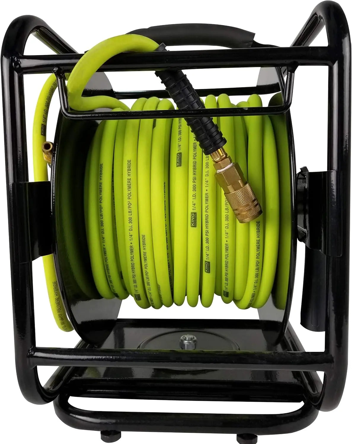 KING K-10014FRL - 1/4" X 100' MANUAL AIR HOSE REEL W/HYBRIDE POLYMER AIR HOSE KING
