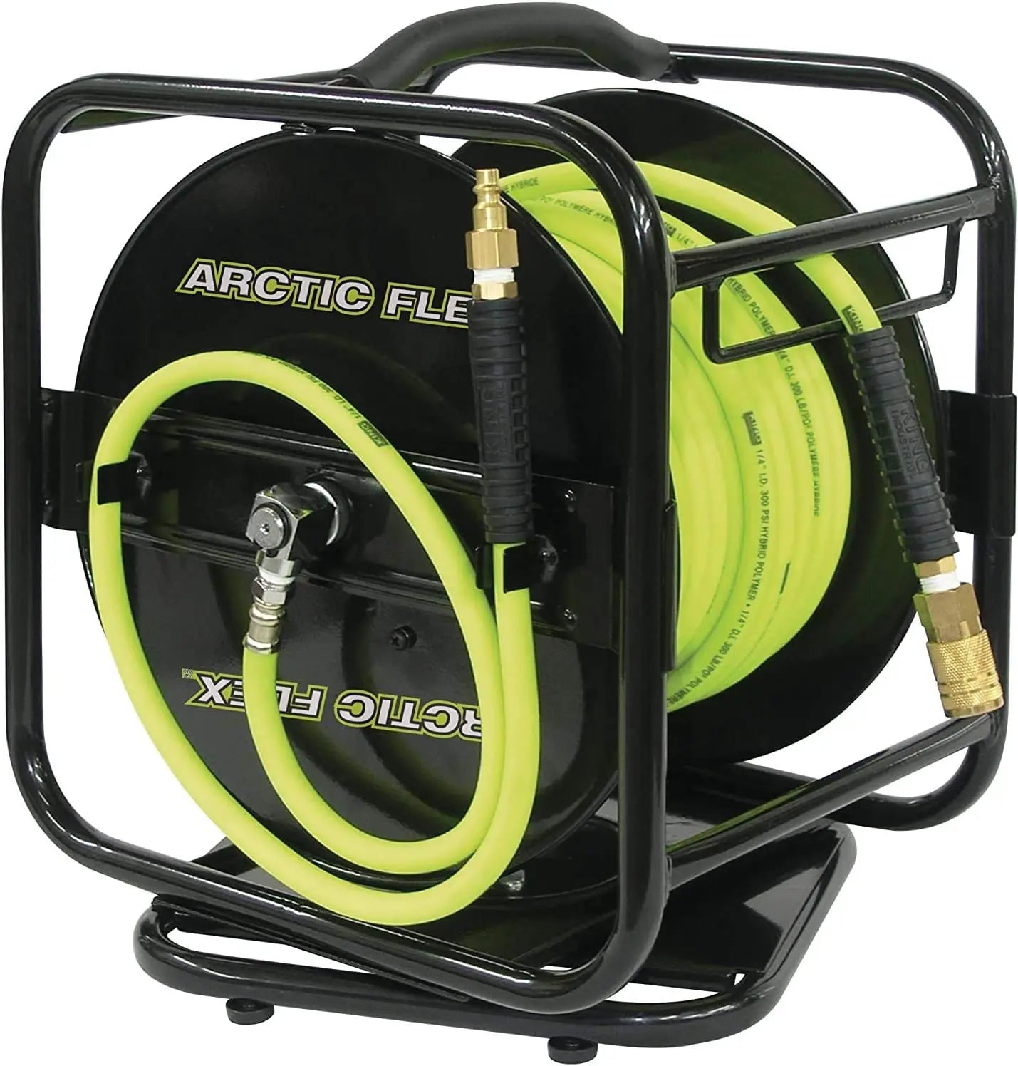 KING K-10014FRL - 1/4" X 100' MANUAL AIR HOSE REEL W/HYBRIDE POLYMER AIR HOSE KING