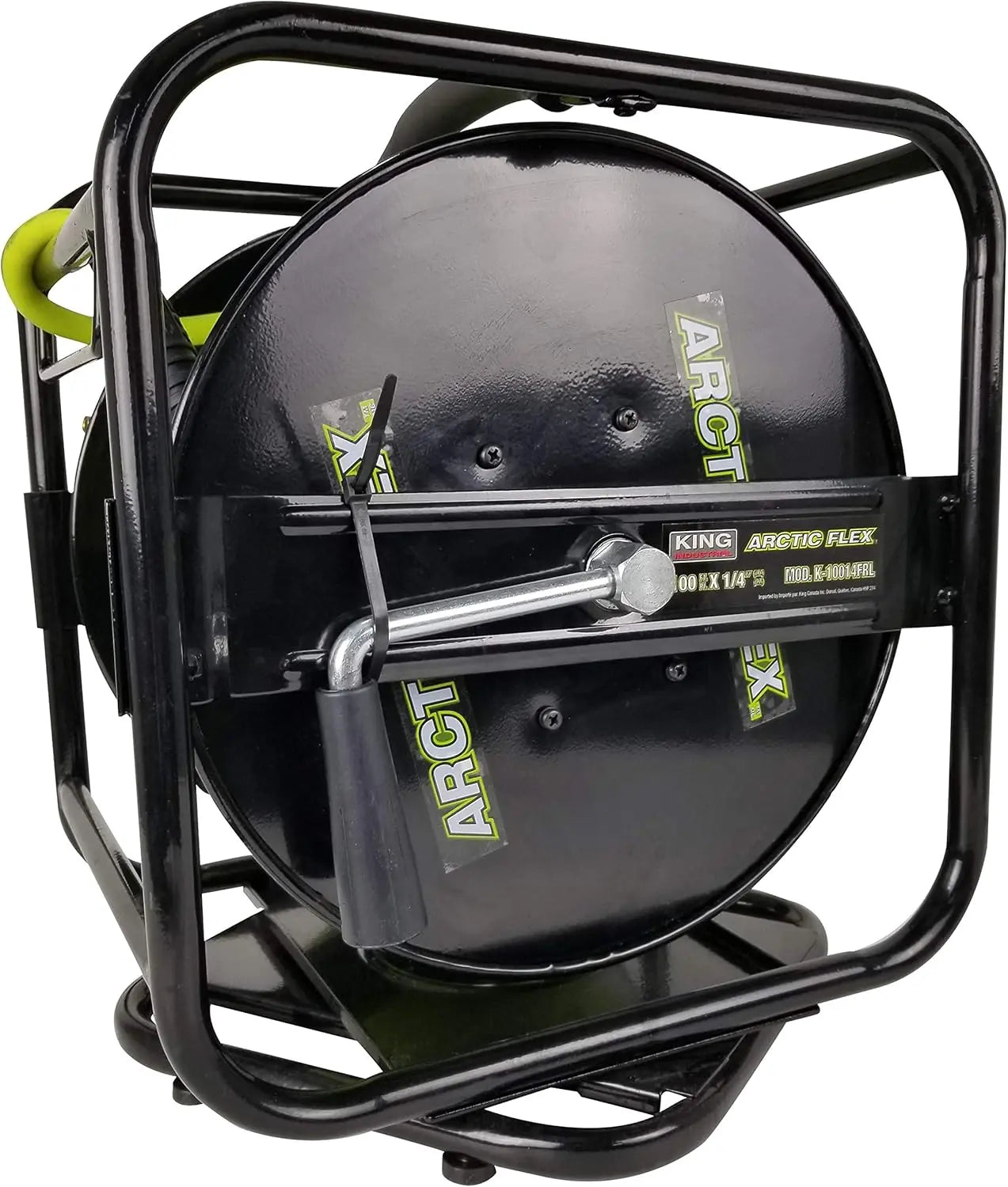 KING K-10014FRL - 1/4" X 100' MANUAL AIR HOSE REEL W/HYBRIDE POLYMER AIR HOSE KING