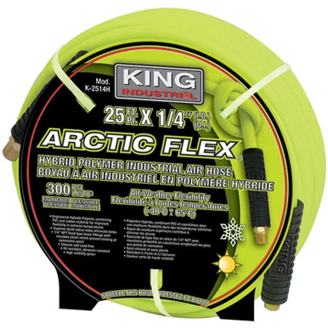 KING K-2514H - 1/4" X 25' HYBRID POLYMER INDUSTRIAL AIR HOSE KING