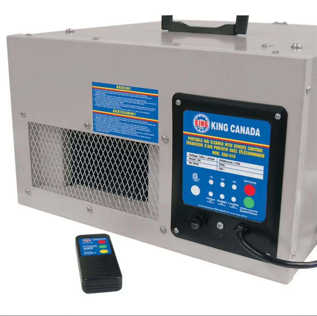 KING KAC-410 - 3 SPEED PORTABLE AIR CLEANER WITH REMOTE CONTROL KING