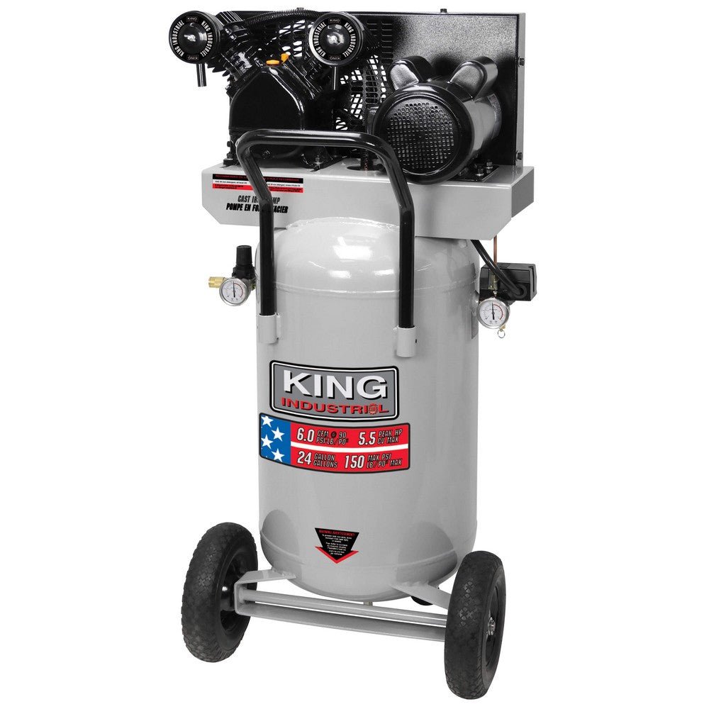 KING  KC-3124V2  -  5.5 PEAK HP 24 GALLON AIR COMPRESSOR - Wise Line Tools