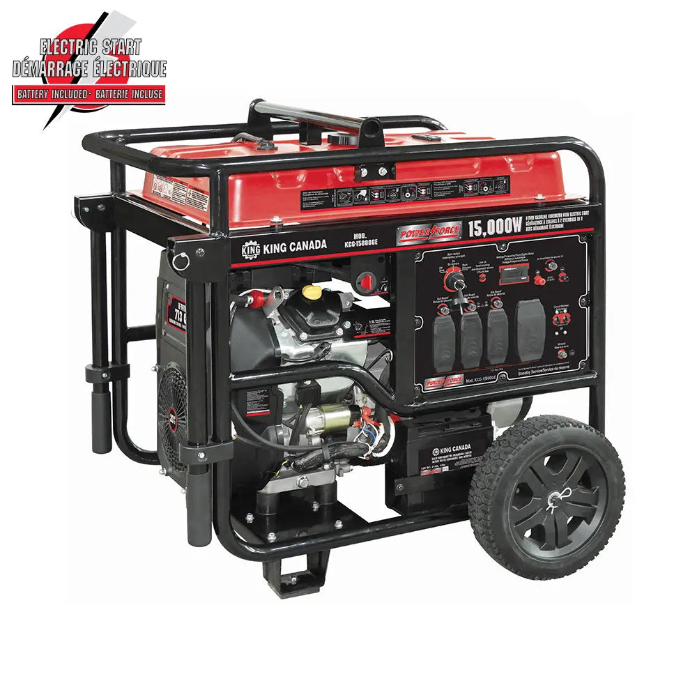 KING KCG-15000GE - 15,000W V-TWIN GASOLINE GENERATOR WITH ELECTRIC START KING