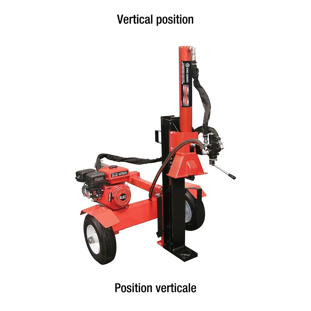 KING KCG-20LS - 20 TON HORIZONTAL/VERTICAL 6.5 HP GAS LOG SPLITTER KING