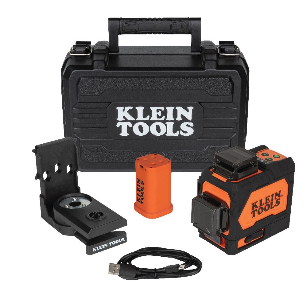 KLEIN 93PLL  -  RECHARGEABLE SELF-LEVELING GREEN 3-LINE 360° LASER LEVEL - Wise Line Tools