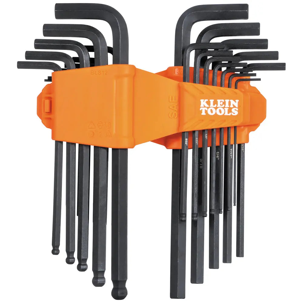 KLEIN KLE-BLS22H - 22pc Long SAE and Metric Ball End Hex Key Set KLEIN