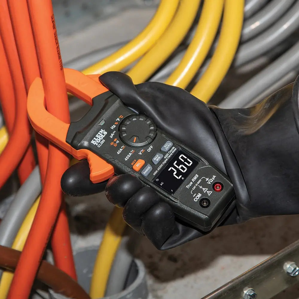Klein KLE-CL390 - AC/DC Digital Clamp Meter, Auto-Ranging 400 Amp - Wise Line Tools